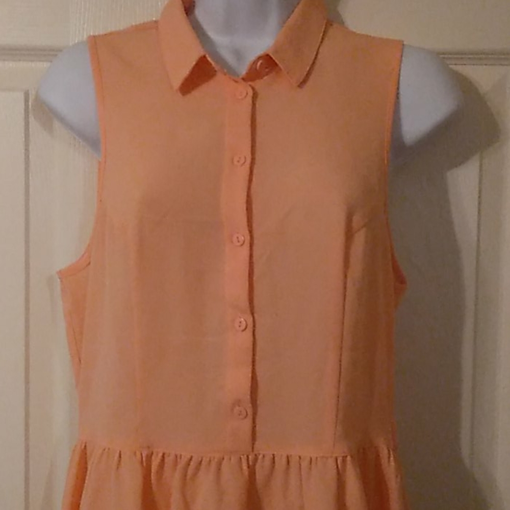 H&M Divided Coral Sleeveless Collar Dress - Picture 2 of 5